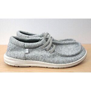 Tommy Bahama Gray Slip On Lace Fabric Loafers Sneakers Bungee Shoes Size 7.5